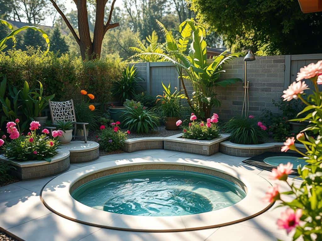 Whirlpool und Gartendusche für Entspannung