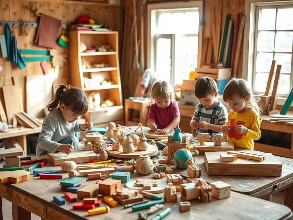 Holzarbeiten mit Kindern